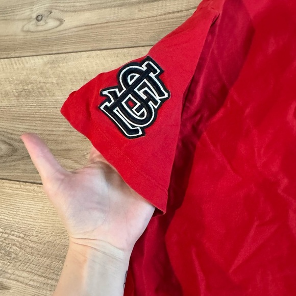 MLB ST. Louis Baseball Red Crop Top with Logo - Picture 5 of 5